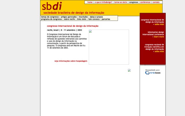Capa do site do 1º CIDI 2003 – Recife