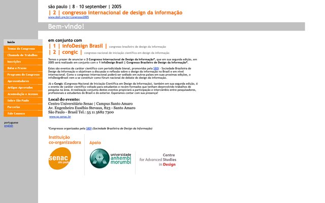 Capa do site do 2º CIDI 2005 – São Paulo